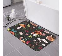AOOEDM Tappetino da bagno con funghi, lumache e farfalle in terra di diatomee, 16×24 pollici