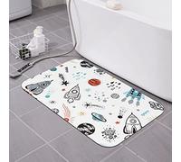 AOOEDM Tappetino da bagno in terra di diatomee Cartoon Rockets 16×24 pollici