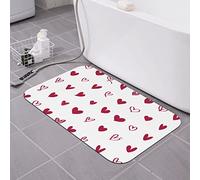 AOOEDM Tappetino da bagno in terra di diatomee con cuori rossi carini 16×24 pollici