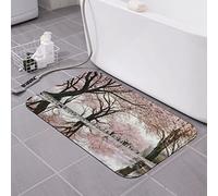 AOOEDM Tappetino da bagno in terra di diatomee con polvere di fiori di ciliegio, 16×24 pollici