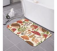 AOOEDM Tappetino da bagno in terra di diatomee con scoiattolo e funghi, 16×24 pollici