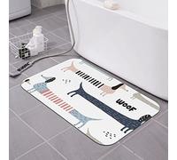 AOOEDM Tappetino da bagno in terra di diatomee con simpatico bassotto blu navy, 16×24 pollici