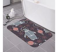 AOOEDM Tappetino da bagno Space Penguins in terra di diatomee 16×24 pollici