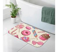 AOOEDM Tappetino per diatomee con stampa cupcake lecca-lecca dolce, tappetino per a in terra di diatomee, tappetino da bagno antiscivolo ad asciugatura rapida, 19,7x31,5 pollici