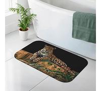 AOOEDM Tappetino per diatomee con stampa leopardo africano su roccia, tappetino per a in terra di diatomee, tappetino da bagno antiscivolo ad asciugatura rapida, 19,7x31,5 pollici