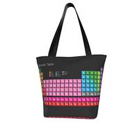 AOOEDM Tavola periodica degli elementi Borsa della spesa riutilizzabile Borsa della spesa Borsa a tracolla casual Borsa per uomo Donna Borsa da mercato ecologica Borsa da spiaggia Borsa da viaggio