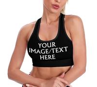 AOOEDM Top Corti Personalizzati Progetta i Tuoi Reggiseni Sportivi per Donne Ragazze Canottiere da Corsa Reggiseni da Allenamento Reggiseni Yoga Imbottiti Canotte Senza Schienale
