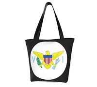 AOOEDM Tote Bag Us Virgin Islands Badge-Flag Borse per la spesa Piccola borsa da mercato riutilizzabile Borse da spiaggia Borse da viaggio