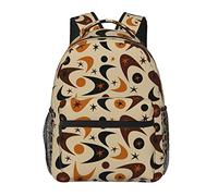 AOOEDM Uomo Donna Bookbag Compatibile con Marrone Atomic Personalizzabile Retro Boomerang Zaino moderno per laptop e tablet di metà secolo per scuola, viaggi e lavoro
