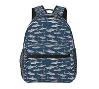 AOOEDM Zaino per laptop Borsa per computer antifurto, Zaini per escursionismo leggeri da uomo e donna, Borse per libri carine Zaino per college per adolescenti, Fish On Ombre