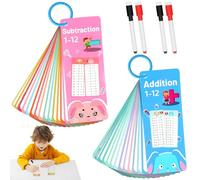 AOOHA Flashcard di Matematica,30 pezzi Flashcards per I'addizione e la Sottrazione con Penna Cancellabile e Occhiello, Gioco di Apprendimento Scolastico,Materiale Educativo per Bambini dai 3 Anni