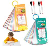 AOOHA Fogli di Tabelline per Bambini,30 pezzi Flashcard di Matematica con Penna Cancellabile e Occhiello,Tabelline Carte Materiale Educativo per Bambini dai 3 Anni