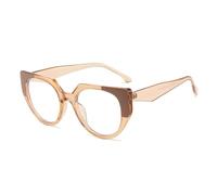 AOOLIA Cat Eye Occhiali da Lettura, Occhiali Luce Blu Computer Occhiali Lettura, TR90 Materiale Leggeri e Flessibili Occhiali (Champagne, 2.5, x)