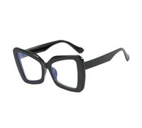AOOLIA Cat Eye Occhiali da Lettura, Oversized UV Lettore Occhiali da Vista Donna, Square Occhiali Luce Blu Donna Computer PC (Nero, 1.75, x)