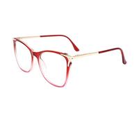 AOOLIA Grande Occhiali da Lettura Donna, UV400 Filtro Luce Blu - Montatura in Metallo Leggero, Computer e Lettura (Rosso, 2.5, x)