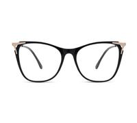 AOOLIA Grande Occhiali da Lettura Donna, UV400 Filtro Luce Blu - Montatura in Metallo Leggero, Computer e Lettura (Nero, 0.5, x)