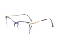 AOOLIA Grande Occhiali da Lettura Donna, UV400 Filtro Luce Blu - Montatura in Metallo Leggero, Computer e Lettura (Blu, 0.5, x)