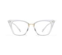 AOOLIA montature cat-eye occhiali da lettura donna, moda occhiali anti luce blu, Anti Luce Blu Lenti Antiriflesso per studio lavoro (Chiaro, 3.5, x)