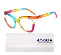 AOOLIA Occhiali da Lettura Occhio di Gatto Moda, Occhiali Anti-Luce Blu con Grande Montatura Elegante, Accessorio Modello Unisex per Donna Uomo, multicolore, Large