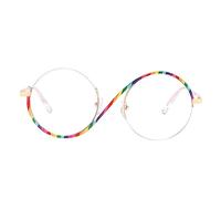 AOOLIA Occhiali da Lettura Presbiopia Anti Luce Blu con Lenti Antiriflesso Uomo e Donna Leggero Telaio Rotondo Vintage Occhiali per Donna Ragazza (Multicolore, 2)