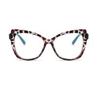 AOOLIA Occhiali da lettura vintage cat eye occhiali da vista oversize con bordo intero multicolore che bloccano la luce blu (Leopardo Blu, 1.25, x)