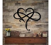 AOOLVY Infinity Heart Wall Art, unico cuore infinito, decorazione artistica da parete in metallo, cartello d'amore, placca da parete in acciaio, ornamento per camera da letto, decorazione per la casa,