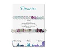 AOOOWER 1 set unico con perline di agata naturale con chiusura regolabile da indossare tutti i giorni o occasioni speciali con pietra simbolica, Misura unica, come descritto