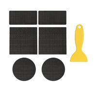 AOOOWER 6 toppe adesive resistenti per riparazione trampolino con raschietto, per fori di tappetino, lacrime, accessori per giochi all'aperto per bambini, toppe di riparazione con raschietto