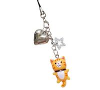 AOOOWER Charm multiuso fatto a mano a forma di gatto con perline, grazioso cinturino per telefono, accessorio alla moda portatile, Size Length 12.5cm/4.92inch, Resina, Nessuna pietra preziosa
