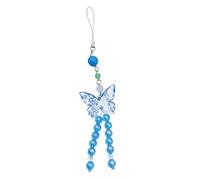 AOOOWER Ciondolo a forma di farfalla alla moda con perline per telefono, delicato accessorio per zaini, borse, chiavi dell'auto, portafogli, 19 cm, 1, Nessuna pietra preziosa