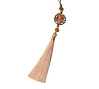 AOOOWER Ciondolo tradizionale con nappe Han Fu con disegni floreali di buon auspicio per gli appassionati di cultura e alla moda, 14cm, poliestere, Nessuna pietra preziosa