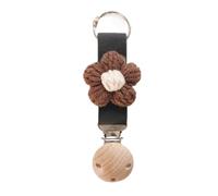 AOOOWER Clip a forma di fiore per cappello da viaggio elegante ciondolo zaino donna borsa accessori portatile cappello attacco, 12.5cm, Lana + clip in metallo in legno + fascia elastica, Nessuna