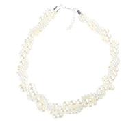 AOOOWER Collana girocollo con perle intrecciate, delicata collana con perline per collo alla clavicola, elegante catena per donne per feste di nozze