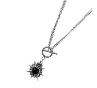 AOOOWER Collana gotica punk a forma di cuore con punte in lega gioielli stile spigoloso elegante catena clavicola perfetta per la moda alternativa