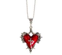 AOOOWER Collana regolabile in stile gotico con cuore rosso unico e collana con design a spina, per chi ama gli accessori gotici
