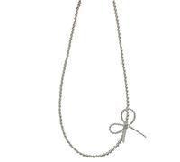 AOOOWER Collana unica con ciondolo a forma di fiocco, gioiello alla moda per feste di nozze, collana delicata per feste quotidiane