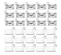 AOOOWER Confezione da 30 ciondoli a forma di lettera d'amore, in argento anticato, per la creazione di gioielli, ciondoli personalizzati per braccialetti