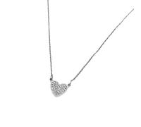 AOOOWER Delicata collana con ciondolo a forma di cuore in acciaio robusto, per ragazze