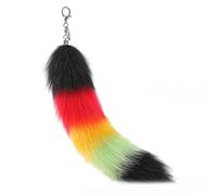 AOOOWER Elegante ciondolo per borsa a forma di coda di animale custodia per telefono ornamenti moda portachiavi unisex portachiavi colorato, 40 cm, peluche, Nessuna pietra preziosa