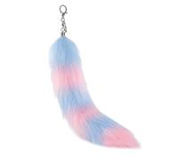AOOOWER Elegante ciondolo per borsa a forma di coda di animale custodia per telefono ornamenti moda portachiavi unisex portachiavi colorato, 40 cm, peluche, Nessuna pietra preziosa