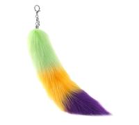 AOOOWER Elegante ciondolo per borsa a forma di coda di animale custodia per telefono ornamenti moda portachiavi unisex portachiavi colorato, 40 cm, peluche, Nessuna pietra preziosa