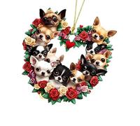 AOOOWER Elegante e robusto ciondolo a forma di cane in pelle PU, accessorio per auto o decorazione della borsa, con robusto cinturino intrecciato per uso quotidiano, 15cm x 8cm x 1cm, Pelle +