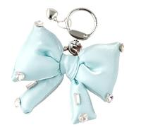 AOOOWER Elegante portachiavi a forma di farfalla con fiocco e strass scintillanti, robusto ciondolo in lega di tendenza, 11CM, tessuto, acrilico, lega, Nessuna pietra preziosa