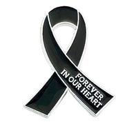 AOOOWER Elegante spilla a forma di nastro, con supporto contro la violenza, elegante spilla fatta a mano per le donne, 24x30mm, Metallo, Nessuna pietra preziosa