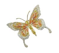 AOOOWER Elegante spilla smaltata a forma di farfalla, design vintage con strass, per donne, gioielli, accessori, regali, Size 4.4x3.3cm/1.73x1.3inch, Metallo, Nessuna pietra preziosa