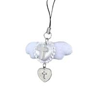 AOOOWER Fashion Wing Heart Pendant Phone Straps Lanyard Pocket Keychain Strap Backpack Charm Car Key Decoration, 13cm, Come mostrato nell'immagine, Nessuna pietra preziosa