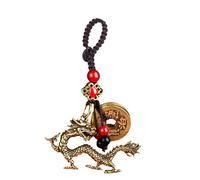 AOOOWER Grazioso portachiavi con zodiaci, con disegni di animali e zodiaci, con eleganti diamanti per gli appassionati di moda, 5.5x3.1x0.7cm, Ottone, Nessuna pietra preziosa