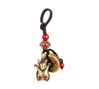 AOOOWER Grazioso portachiavi con zodiaci, con disegni di animali e zodiaci, con eleganti diamanti per gli appassionati di moda, 5.5x3.1x0.7cm, Ottone, Nessuna pietra preziosa