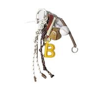 AOOOWER Grazioso portachiavi con zodiaci, con disegni di animali e zodiaci, con eleganti diamanti per gli appassionati di moda, 5.5x3.1x0.7cm, Ottone, Nessuna pietra preziosa