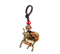AOOOWER Grazioso portachiavi con zodiaci, con disegni di animali e zodiaci, con eleganti diamanti per gli appassionati di moda, 5.5x3.1x0.7cm, Ottone, Nessuna pietra preziosa